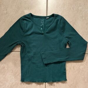 Pacsun Ribbed Green Long Sleeve